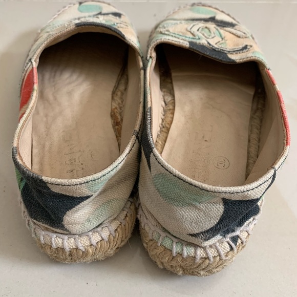Preowned Authentic Chanel Floral Espadrilles Sz 36 - Picture 2 of 7